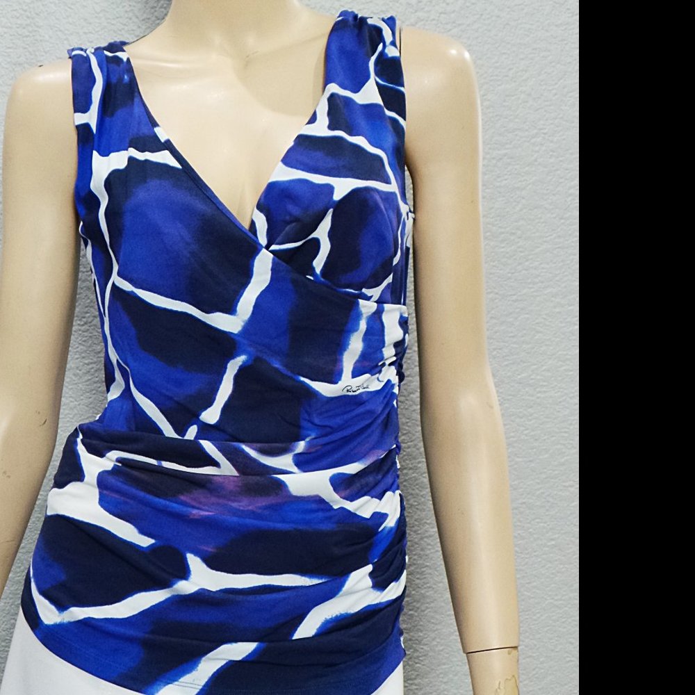 ROBERTO CAVALLI Draped Front Jersey Top Blouse